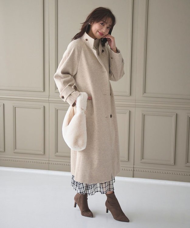 Feroux フェイクファーミニ バッグ アイボリー系