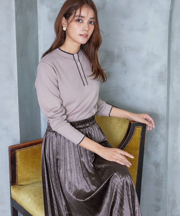 Tiaclasse 【安田美沙子さん着用】ベロアプリーツスカート ブラック