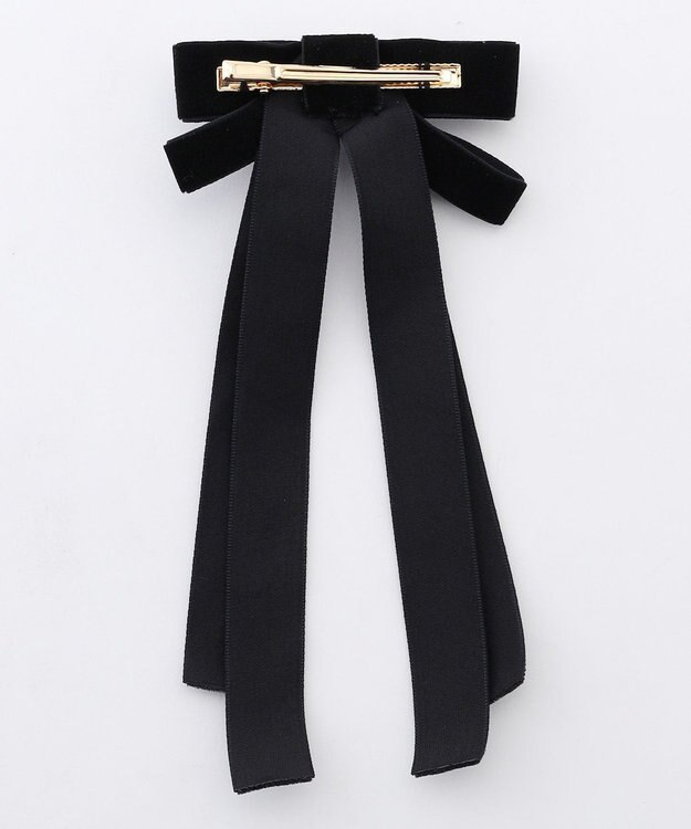 組曲 ベロアリボン ヘアクリップ ブラック系
