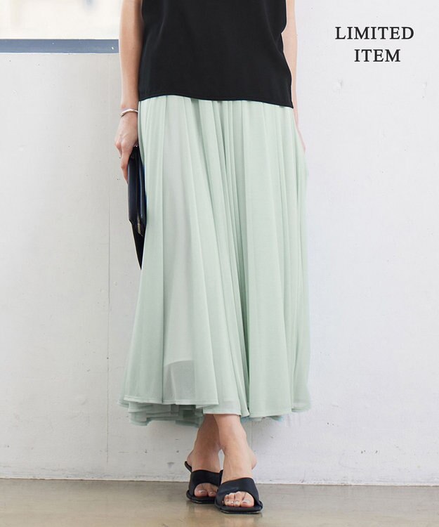 ICB 【WEB限定・洗える】SheerGloss スカート ライトセラドン系