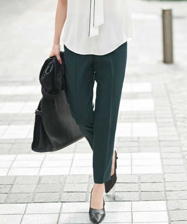 ICB L 【新色追加・WEB限定カラーあり・接触冷感・UVケア・速乾・防シワ・洗える】 FluidBackSatin  ドロストパンツ ディープパイン系