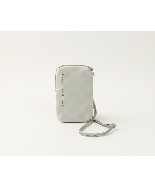 MIYABIYA La quoh with kirakaracho 南蛮七宝ベーシックプリント ミニポシェット 月白(ライトグレー)