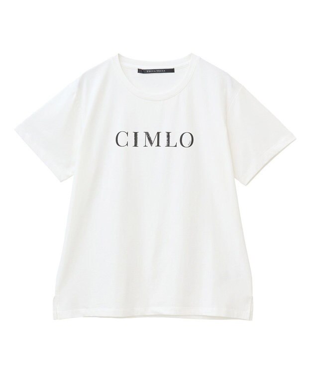 YECCA VECCA スパンコールロゴTee Off White