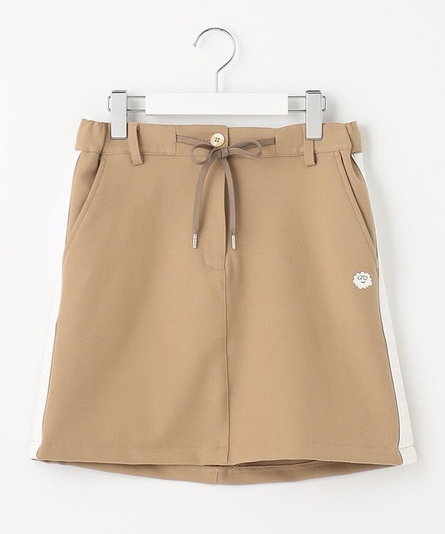 PW CIRCULUS 【WOMEN】【洗える/帯電防止/ストレッチ】ロゴ サイドライン スカート ベージュ系