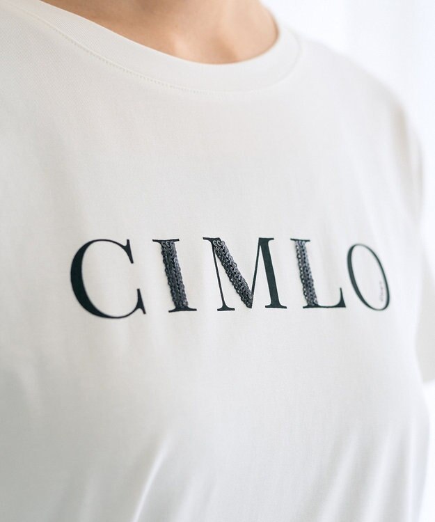 YECCA VECCA スパンコールロゴTee Off White