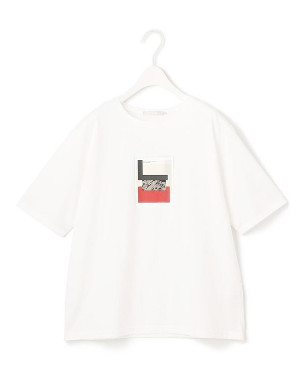 ICB 【新色追加・接触冷感・UVケア・洗える】 ロゴTEE オフホワイト［コラージュモチーフ］系