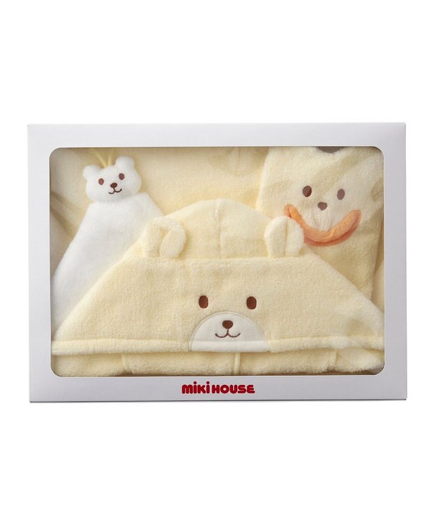 MIKI HOUSE HOT BISCUITS 【ミキハウス】 無撚糸バスポンチョギフトセット【BOX付き】 黄