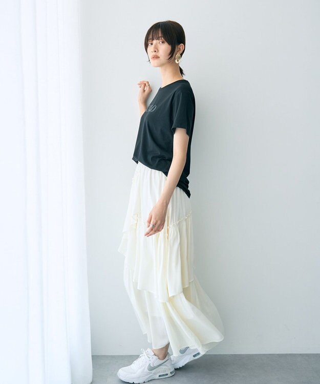 YECCA VECCA スパンコールロゴTee Off White