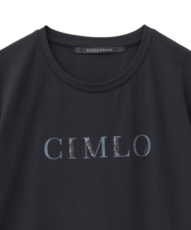 YECCA VECCA スパンコールロゴTee Off White