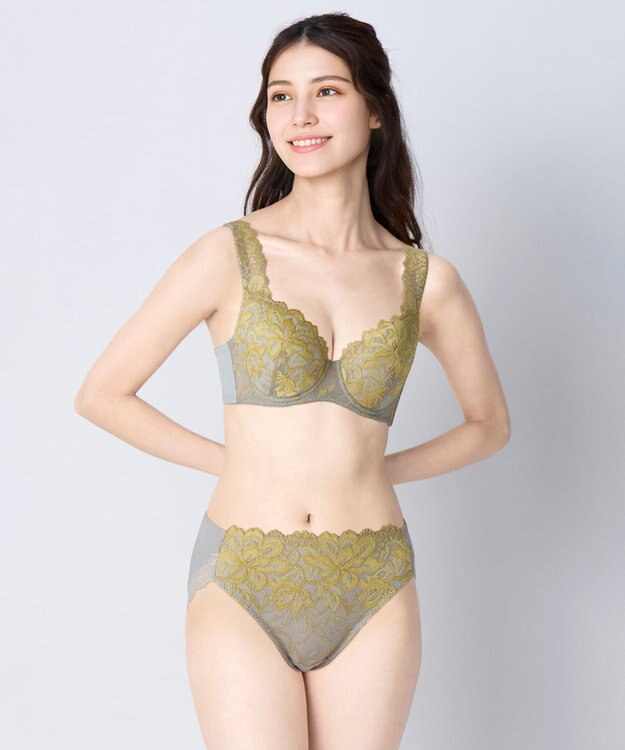 Wing ブラジャー Wing Lesiage 包みこむようなフィット感 安定感のあるつけごこち 肩にくいこみにくい ブラ PB3010 ウイング／ワコール オリーブ