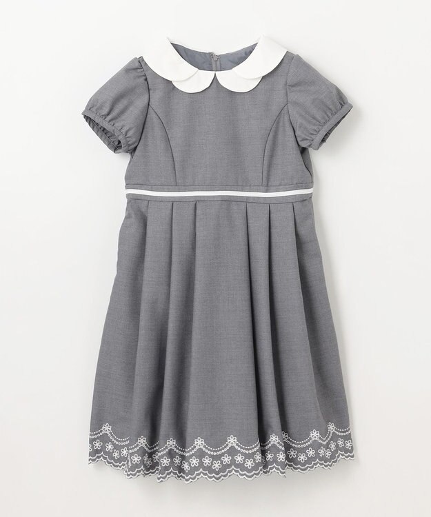 ANY KIDS 【2点セット】ジャケット＋裾刺繍ワンピース グレー