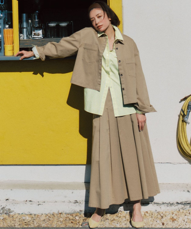 23区 【Oggi掲載】ストレッチギャバ チノ ショート シャツジャケット ベージュ系