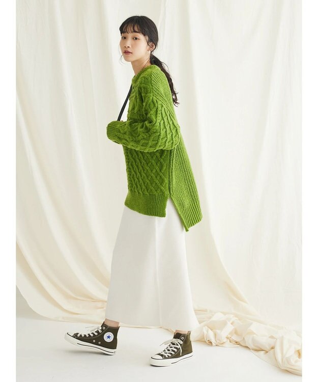 CRAFT STANDARD BOUTIQUE ブラッシングケーブルニット Green