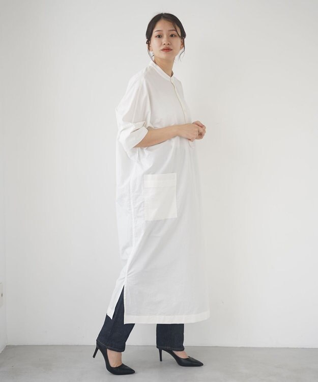 WHITE MAILS 【Kanocoコラボ】ビッグシルエット ワンピース＜洗える・抗菌・消臭・速乾・UVケア＞ オフホワイト