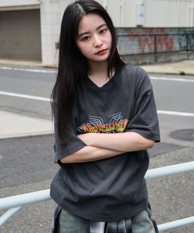 WEGO 【ユニセックス着用ITEM/MLサイズ展開】コンパクトフィットピグメントグラフィックT（SS） スミクロ