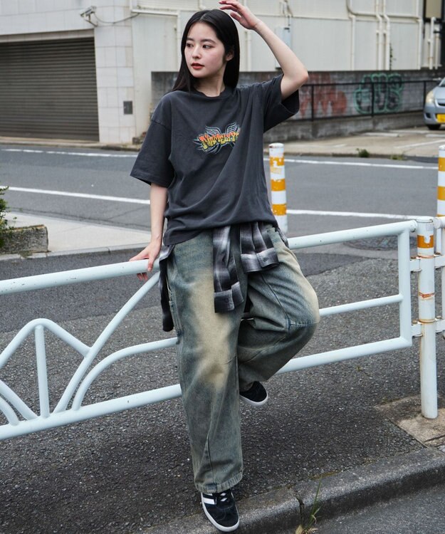 WEGO 【ユニセックス着用ITEM/MLサイズ展開】コンパクトフィットピグメントグラフィックT（SS） スミクロ