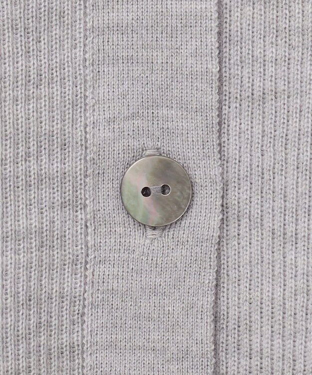 ICB 【WEB限定・洗える】エクストラファインメリノ リブニットカーディガン ライトグレー系