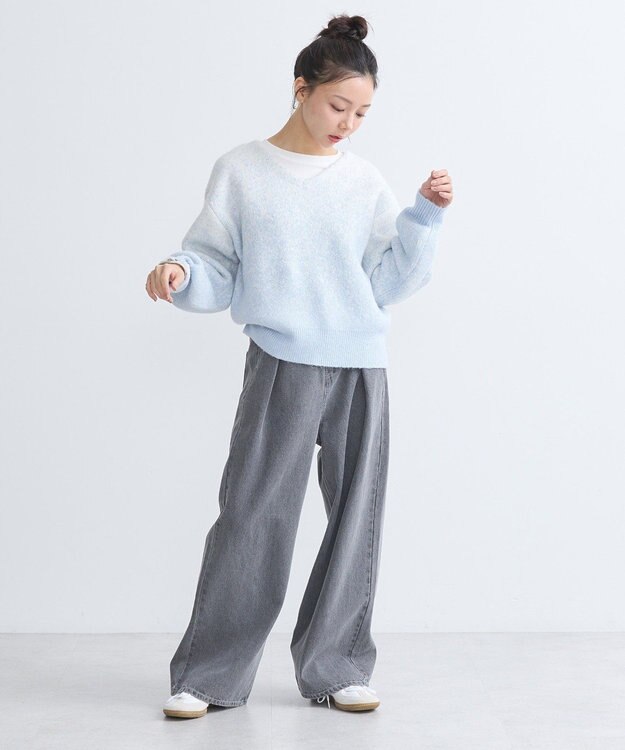 earth music&ecology ラメグラデーションニットプルオーバー Blue