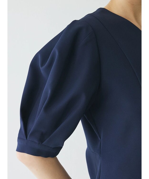 Green Parks AnriettMusee パフスリーブペプラムブラウス Dark Navy