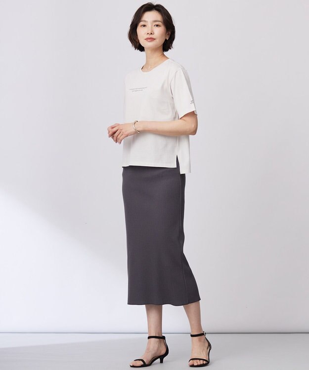 J.PRESS LADIES 【洗える】ロゴTEE カットソー グレージュ系