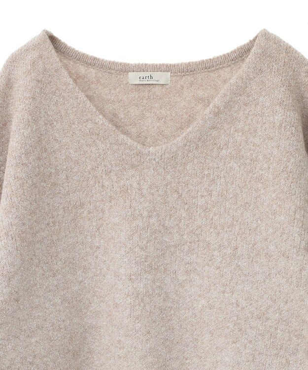 earth music&ecology ラメグラデーションニットプルオーバー Beige
