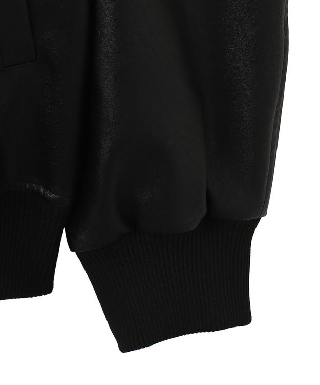 WEGO エコレザーグラフィックジャケット ブラック