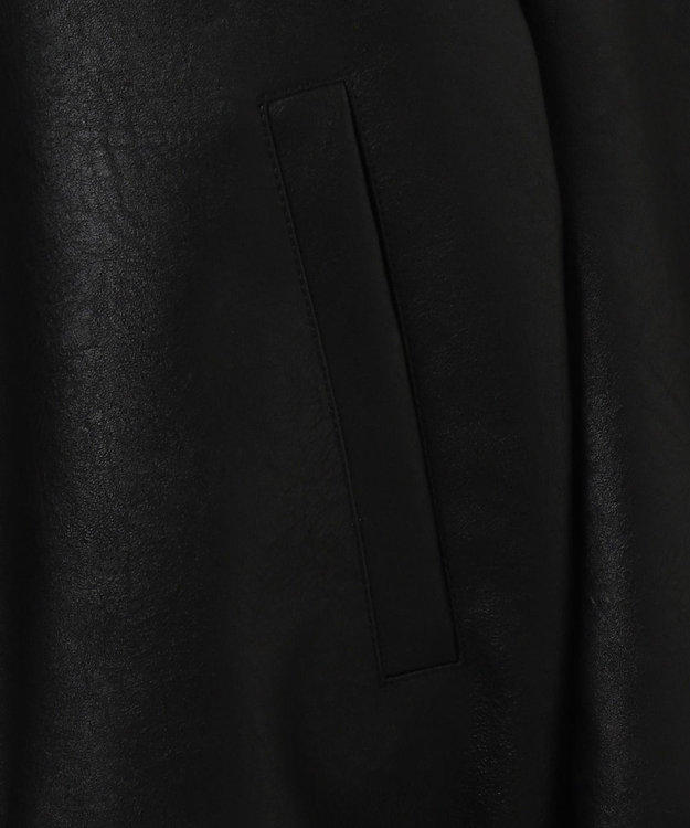 WEGO エコレザーグラフィックジャケット ブラック