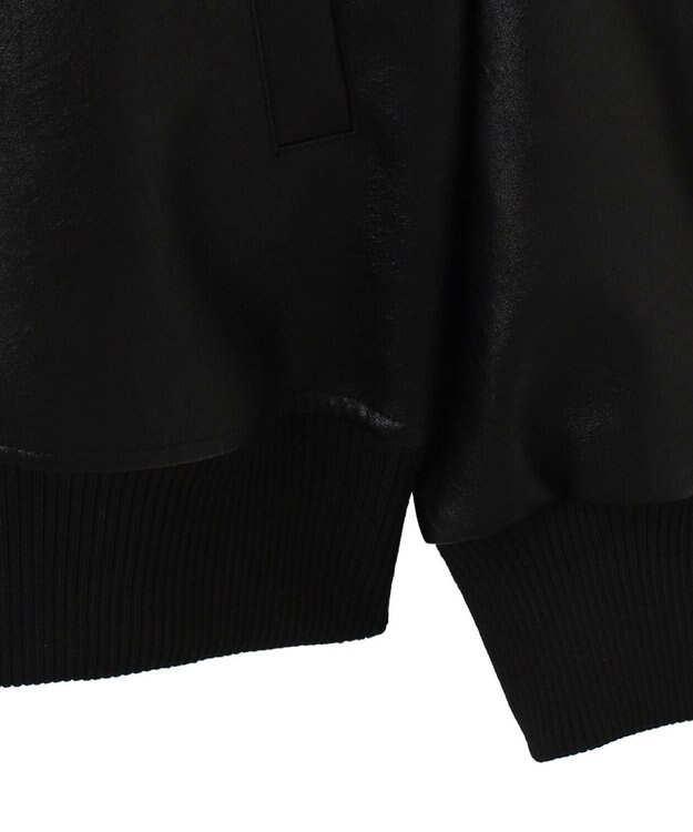 WEGO エコレザーグラフィックジャケット ブラック