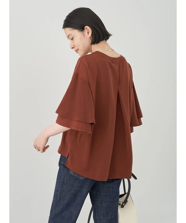 AMERICAN HOLIC 異素材スリーブプルオーバー Terracotta