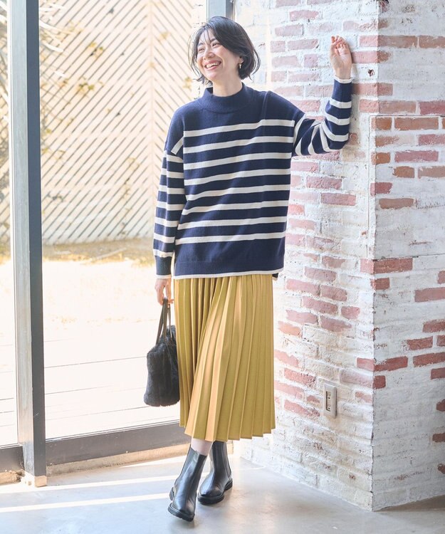 ANY 【14色展開/洗える】ウーリッシュ プリーツスカート イエロー系