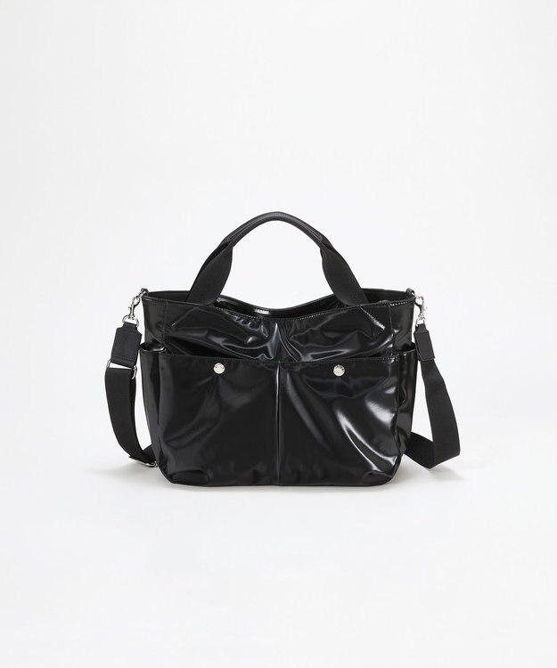 TOPKAPI 【Breath TOPKAPI】Train 防水ポリエステル ショルダー付き A4 トートバッグ / キャリー対応 ブラック