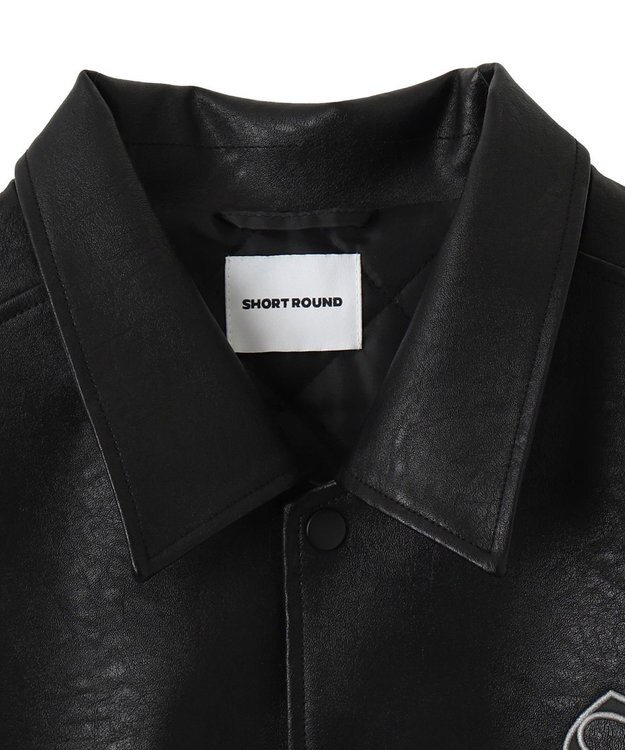 WEGO エコレザーグラフィックジャケット ブラック