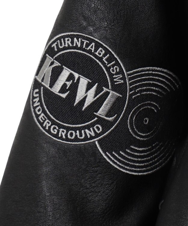 WEGO エコレザーグラフィックジャケット ブラック