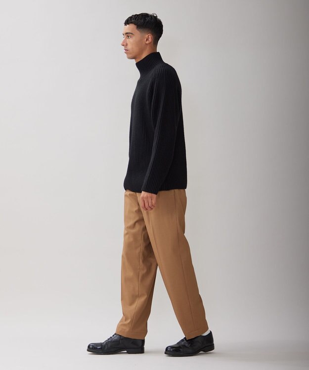 UNFILO MENS バルキー タートルネック ニット ブラック