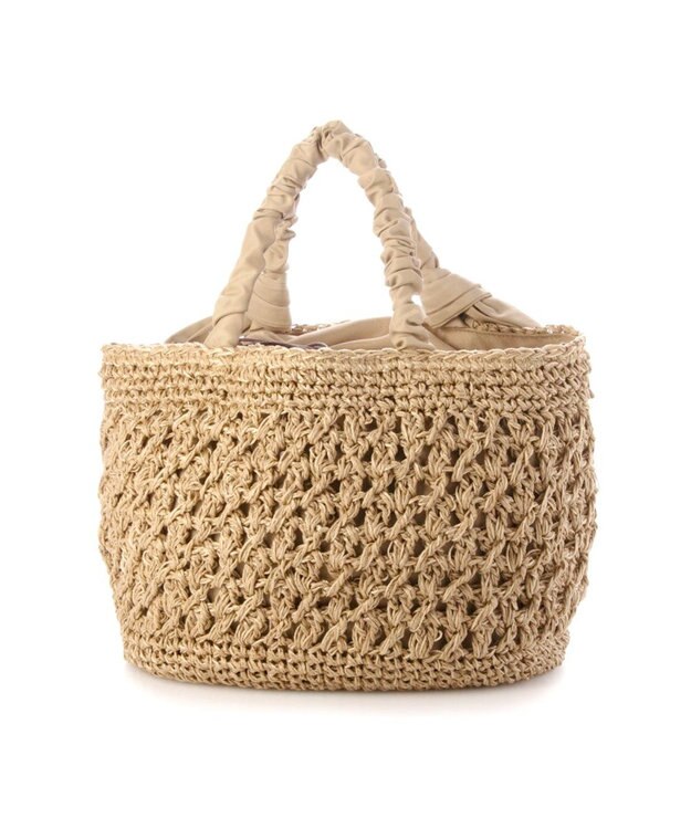 UNBILLION カシュカシュ cachecache / 下がりリボン柄編みトート ベージュ