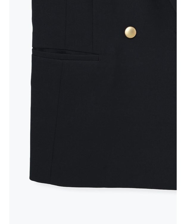 Te chichi リネンライクダブルブレストジレ(セットアップ可) ネイビー