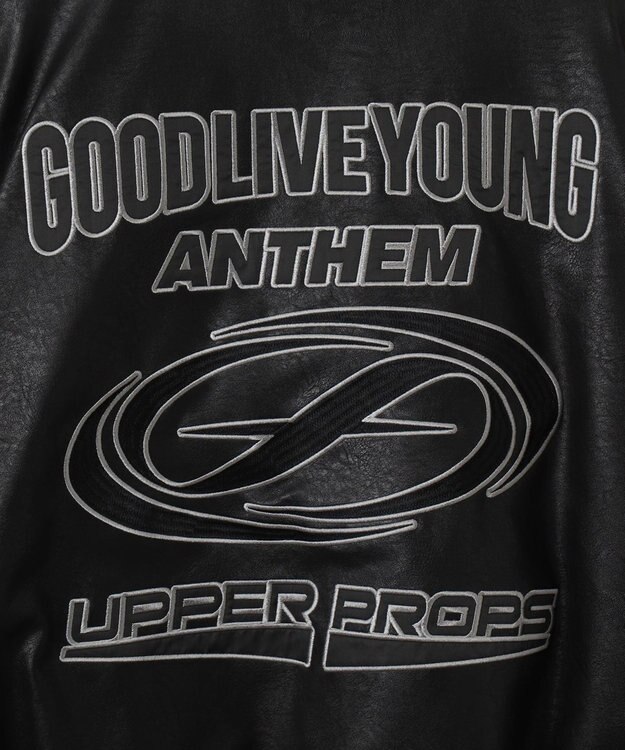 WEGO エコレザーグラフィックジャケット ブラック