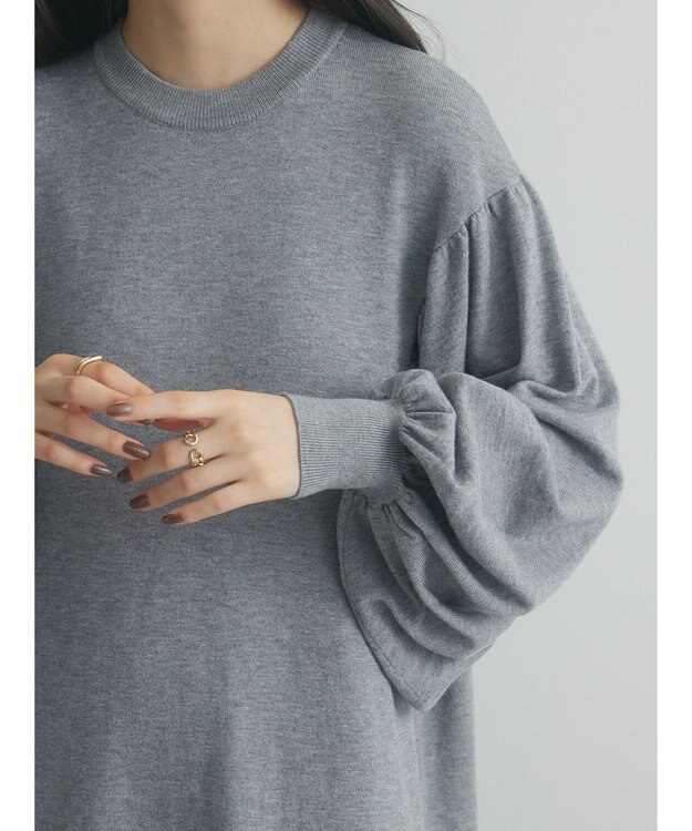Green Parks armonia. 袖ボリュームニットワンピース Gray