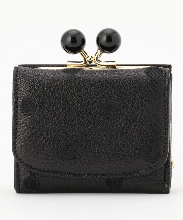 UNBILLION perche アクリル玉三つ折りミニサイフ ブラックドット