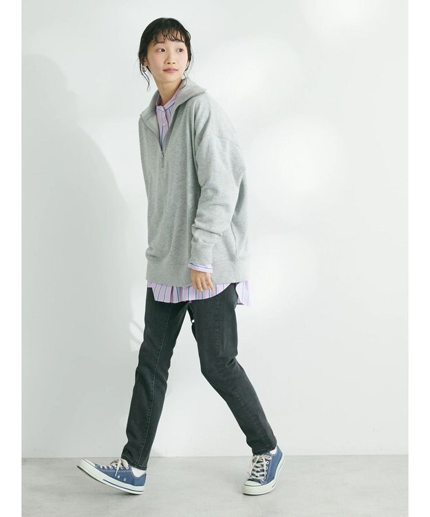 CRAFT STANDARD BOUTIQUE 　裏毛セーラーカラーＺＩＰプルオーバー Gray Mixture