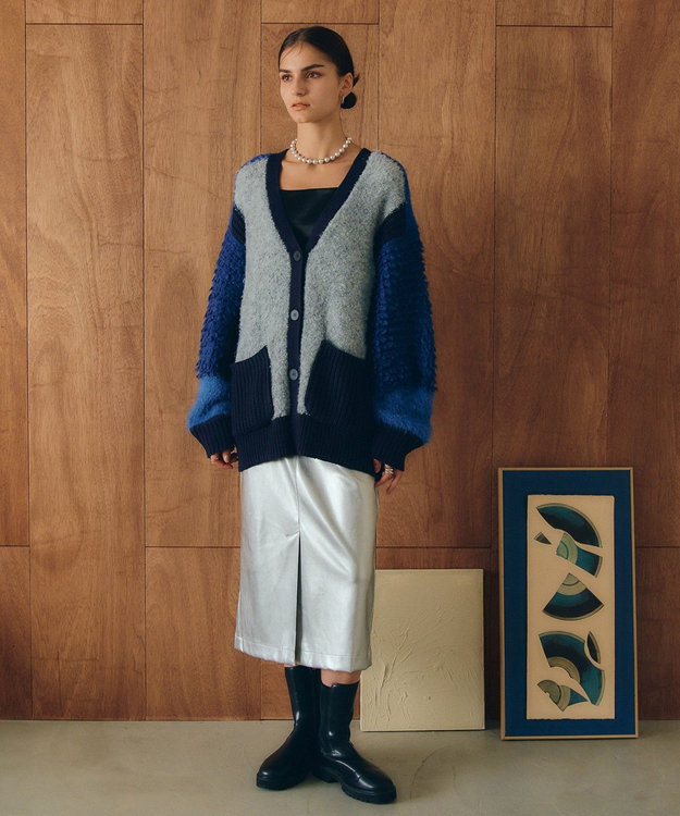 ICB フェイクレザー ナロースカート（サスペンダー付き） フェイク