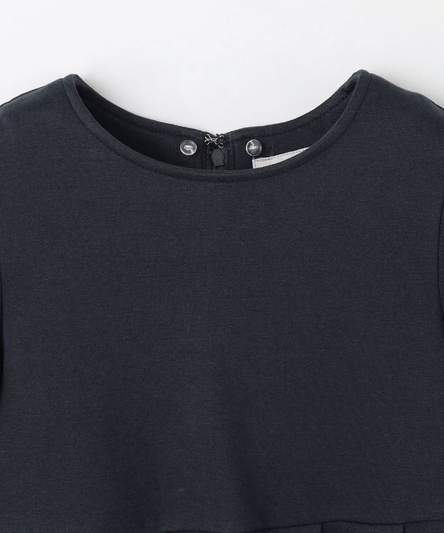 ANY KIDS レース襟付き長袖ワンピース ネイビー