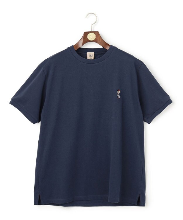 J.PRESS MEN 【KING SIZE / BULLDOG BOY】カノコレジメン クルーネック Tシャツ ネイビー系