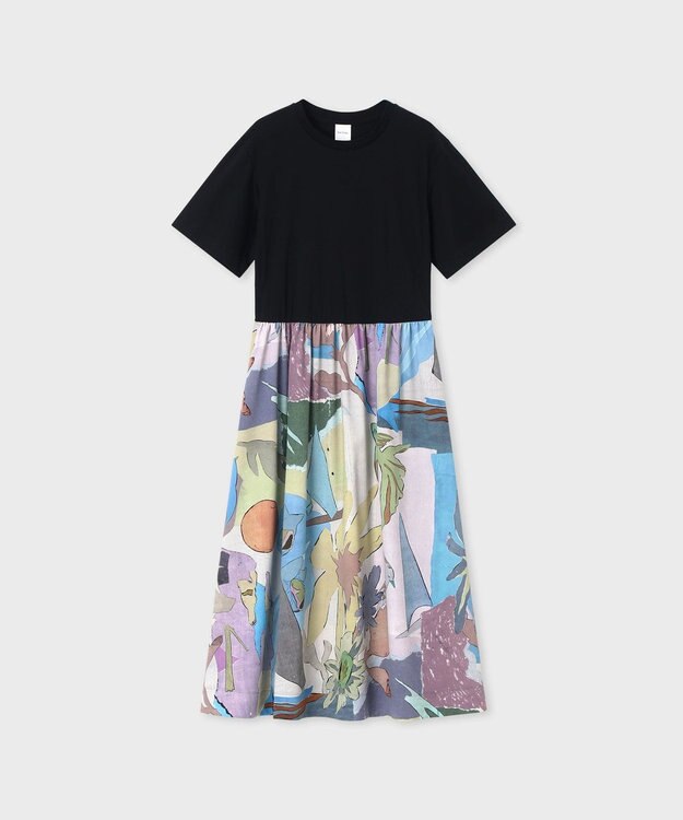 Paul Smith River Collage コンビネーション ワンピース グレイッシュブルー