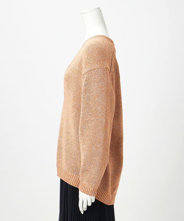 23区 【GOLD LABEL】マーブルコイル Vネック ニット オレンジ系3