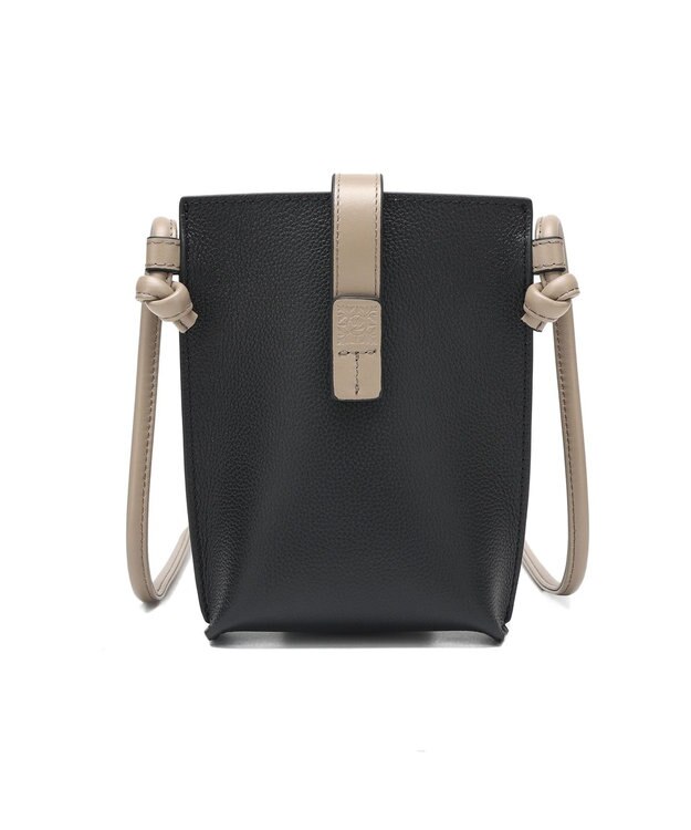 style code 【PADMA/パドマ】ベルトデザイン　シュリンクレザーマルチポシェット ブラック×グレージュ