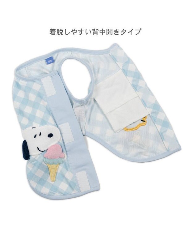 PET PARADISE スヌーピー ポケットクール タンクトップ 《アイス柄》 中型犬 大型犬 ホワイト×ブルー