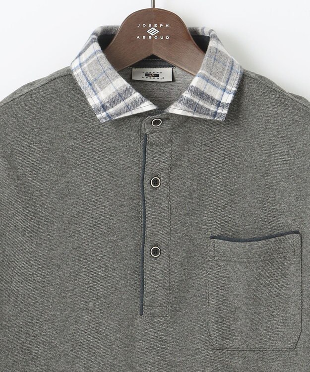 JOSEPH ABBOUD 【保温性/滑らかな肌触り/多機能ポロシャツ】 ウィンターダディー ポロシャツ グレー系4