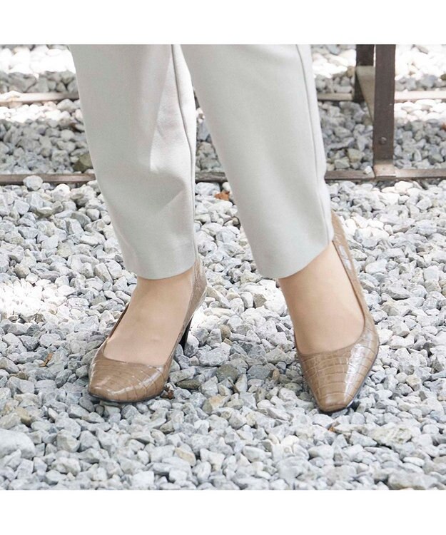 Riz raffinee <Riz raffinee>スクエアトゥパンプス ダークベージュカタオシ