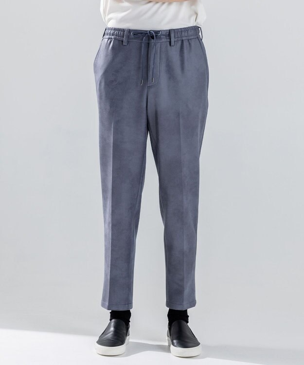 JOSEPH HOMME 新素材【ストレッチ/光沢感】レザーライクジャージードロスト付きテーパードパンツ / PEGG CONVERTIBLE ライトグレー系